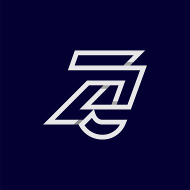 İlk harf JZ veya ZJ Logosu, Z kombinasyonlu Monogram Logosu J harfi, tasarım logosu şablonu, vektör ilülasyonu