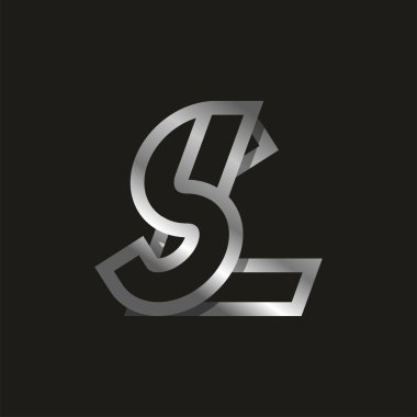Başlangıç Harfi LS veya SL Logosu, S kombinasyonlu Monogram Logo harfi L, tasarım logo şablonu ögesi, vektör illüstrasyonu