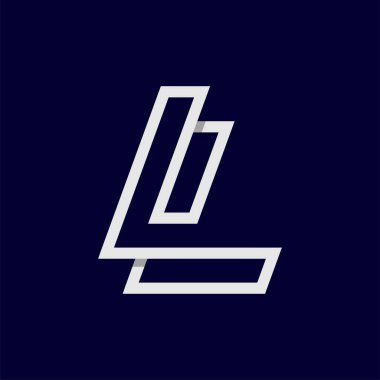 Başlangıç Harfi LL Logosu, L kombinasyonlu Monogram Logosu L harfi, tasarım logosu şablonu, vektör illüstrasyonu