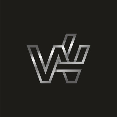 İlk harf LW ya da WL Logosu, W kombinasyonlu Monogram Logo harfi L, tasarım logo şablonu ögesi, vektör illüstrasyonu
