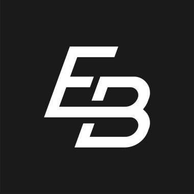 Harf EB Logosu, Monogram harfi E, B kombinasyonu, tasarım logosu şablonu, vektör ilülasyonu