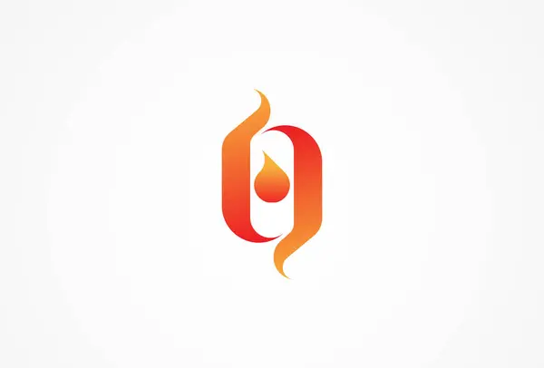 stock vector Letter O Flame Logo, letter O with flame combination, usable for brand business and company logos, vector illustration