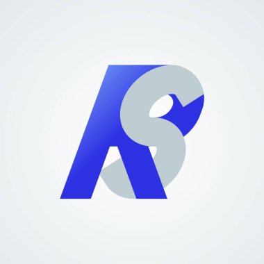 İlk SC veya SR logo tasarımı, S kombinasyonlu Monogram Harf R, vektör İllüstrasyonu