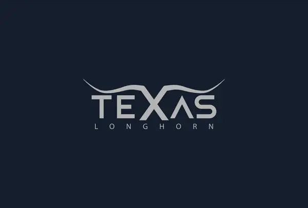 Texas Longhorn tipografisi logo tasarımı ilham, vektör illüstrasyonu