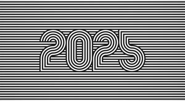 Yeni Yıl 2025 Logo Tasarımı, Satır arkaplanına uyum sağlayan 2025 numara, Yeni Yıl Tasarım Logo Şablonu elemanı, vektör illüstrasyonu