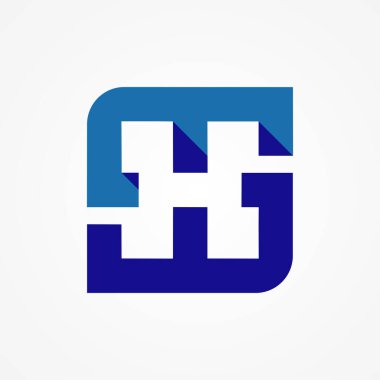 İlk harf SH veya HS Logosu, içinde H harfi bulunan S harfi negatif uzay kombinasyonu, marka ve şirketlerin logo tasarımı, vektör illüstrasyonu için uygun.