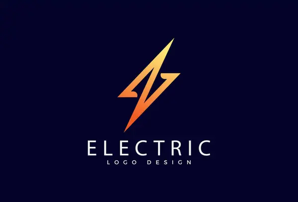 Elektrik Logosu, tunder cıvata tasarımı logo şablonu, vektör illüstrasyonu