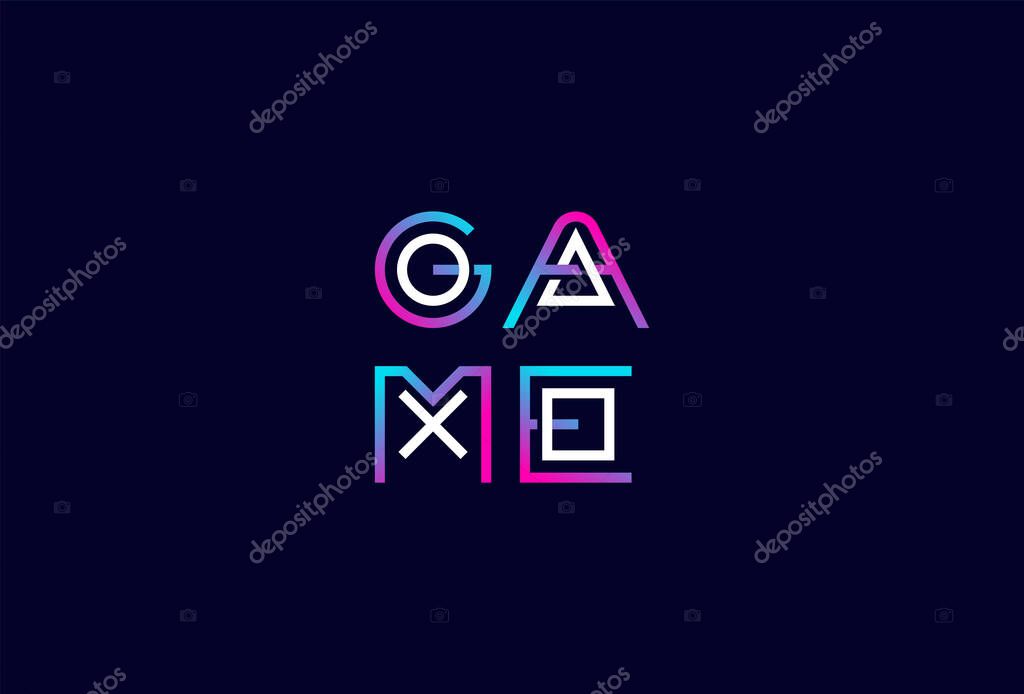Game Logo, letter game with play game button icon combination in text game typography logo design, vector illustration