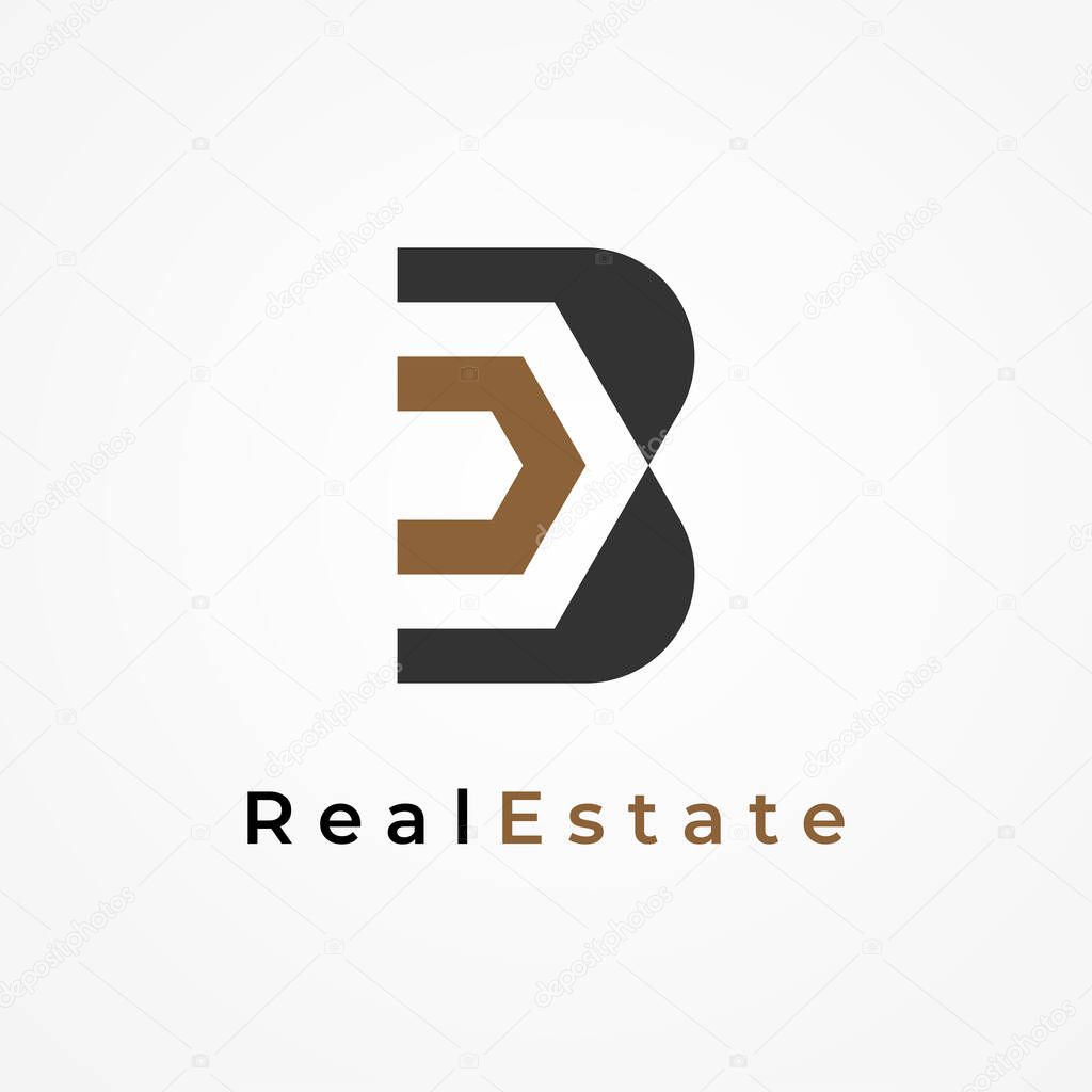 Initial Letter B Real Estate Logo, Letter B with home combination, suitable for Architecture Building apps logo design