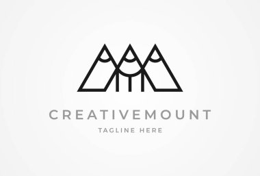 Mountain logo, mountain with pencil combination, usable for brand and company logos, logo design template element, vector illustration clipart