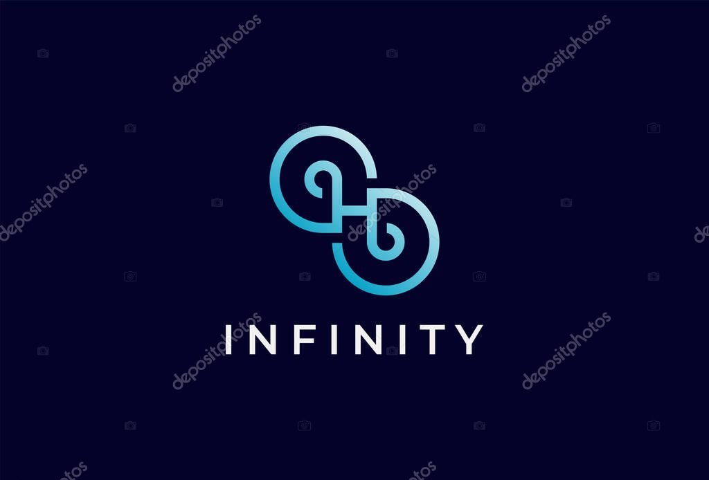 Infinity Logo, Letter H with Infinity combination, suitable for technology brand and company logo design, vector illustration