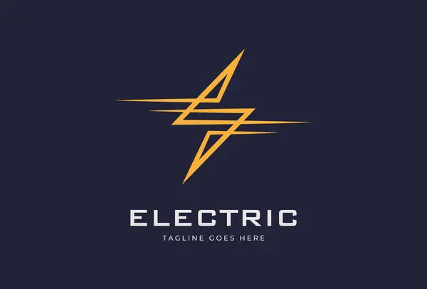 Elektrik Logosu, soyut S harfi yıldırım, tunder deseni logo şablonu, vektör illüstrasyonu