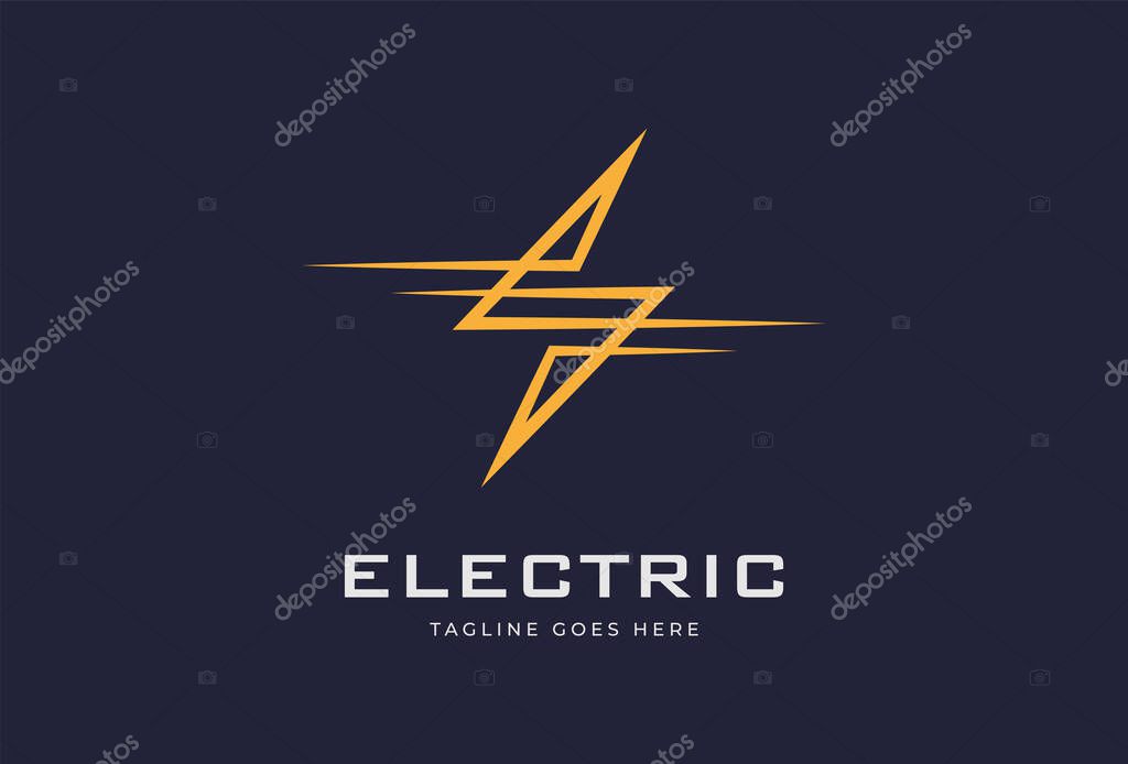 Electric Logo, abstract letter S form lightning bolt , tunder bolt design logo template, vector illustration
