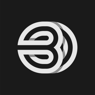 Geometrik Harf OB veya BO Monogram Logo Tasarımı