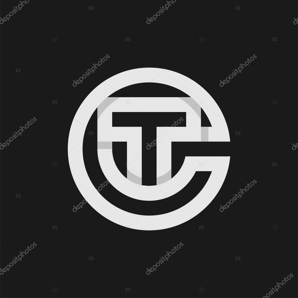 Geometric Letter CT or TC Monogram Logo design