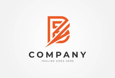 Soyut Turuncu Harf B Gök gürültüsü Logo Tasarımı