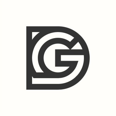 Baş harfleri DG veya GD logosu, marka ve şirket logoları için kullanılabilir.