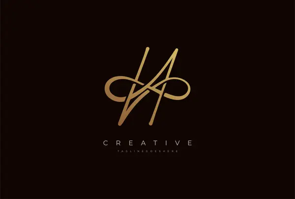 H harfi kaligrafi logosu, sonsuz ikon kombinasyonlu H harfi, vektör illüstrasyonu