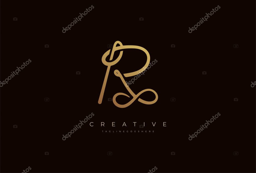 Letter R calligraphy Logo, Luxury letter R with infinity icon combination, vector illustration