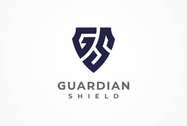 GS Kalkan Logosu, S harfi bir kalkan simgesi oluşturur, vektör illüstrasyonu