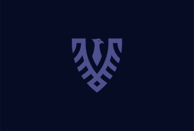 Kartal logosu, modern kartal kalkan kombinasyonu, vektör çizimi