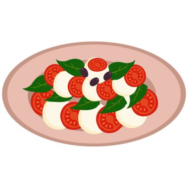 Caprese Salatasının Taze İçindekilerle İllüstrasyonu
