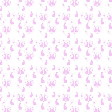 Tavşan ve Çiçekli Desenli Tasarım