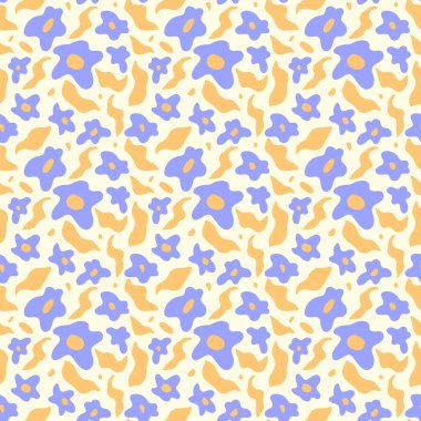 Renkli çiçek desenli ve soyut posterli. Sosyal ağlar, kartpostallar ve daha fazlası için çiçek kartları şablonu.