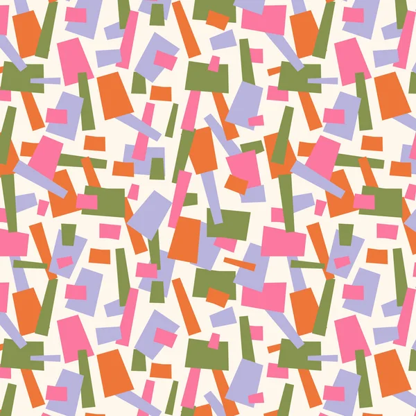 Handritat Trendigt Geometriskt Abstrakt Tryck Färgglada Kreativa Collage Mönster Flerfärgad — Stock vektor