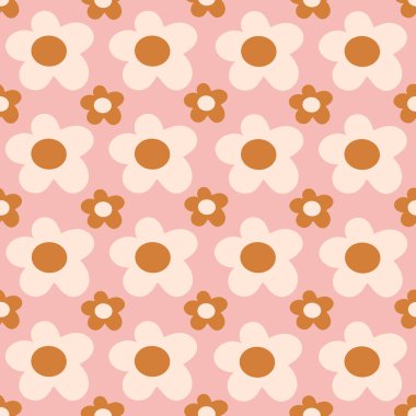 Kaliteli vektör harika çiçekleri olan kusursuz bir desen. Modern elementler Boho renklerinde stilize çiçek siluetleri. yüzey tasarımı, tekstil, kırtasiye, ambalaj kağıdı ve kapaklar