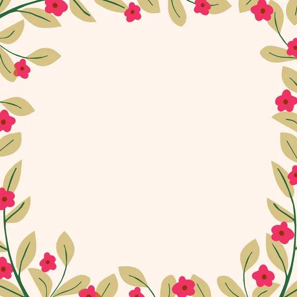 Rahmen Von Blumen Vektorillustration Trendiges Grafikdesign Für Banner Plakate Karten — Stockvektor