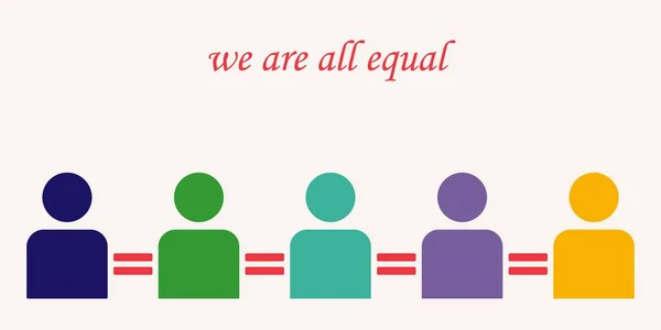 Všichni Lidé Jsou Rovni Mají Stejná Práva Povinnosti Právo Rovnost — Stockový vektor