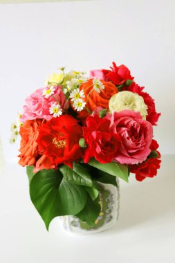 Güzel buket çiçek, görünümü kapatın