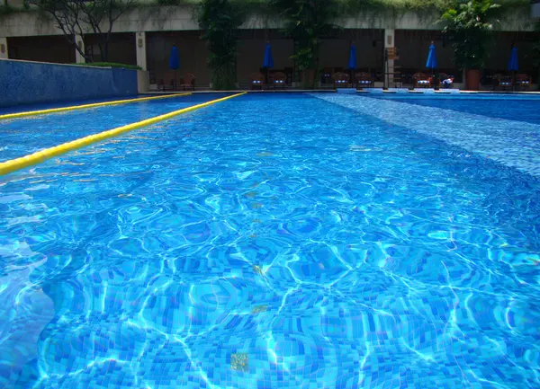 beautiful pool with sun reflection.