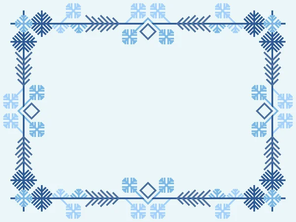 Зимняя Рамка Снежинками Стиле Арт Линии Рождественская Рамка Поздравительных Открыток — стоковый вектор