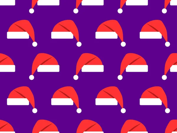 Der Weihnachtsmann Hat Ein Nahtloses Muster Frohe Weihnachten Weihnachtsmütze Auf — Stockvektor