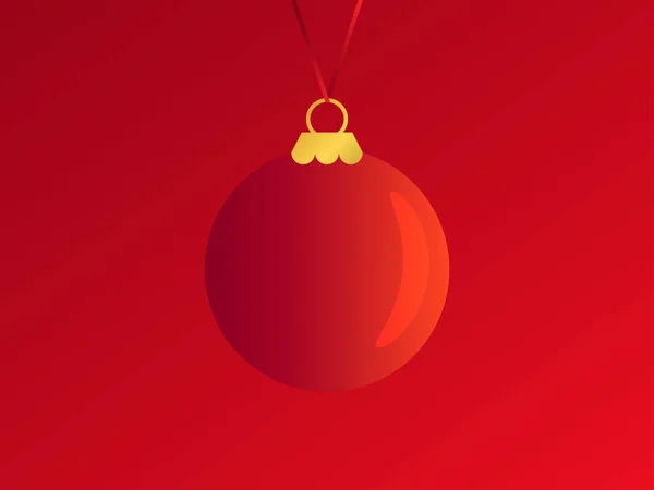 Feliz Navidad Colgando Una Bola Navidad Sobre Fondo Rojo Decoración — Archivo Imágenes Vectoriales