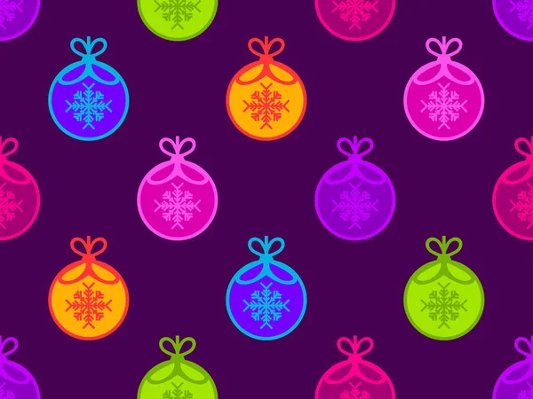 Bolas Natal Sem Costura Padrão Com Floco Neve Dentro Bolas — Vetor de Stock
