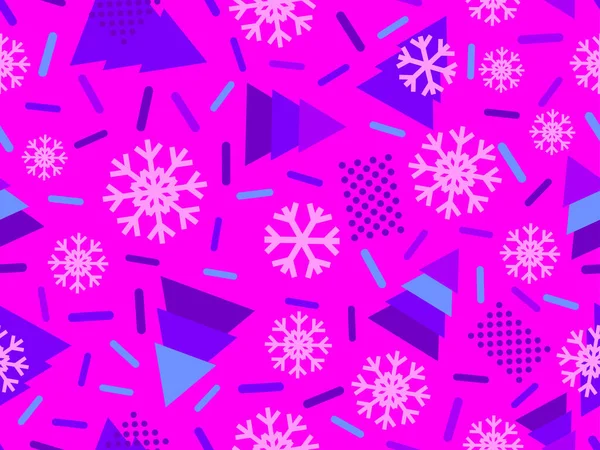 Patrón Sin Costuras Navidad Con Decoraciones Navideñas Formas Geométricas Estilo — Vector de stock