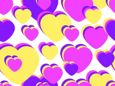 Seamless pattern with hearts on a white background. Happy Valentine's Day, February 14th. Festive design for greeting cards, wrapping paper, promotional materials and banner. Vector illustration