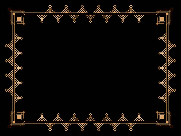 Art Deco Frame Винтажная Линейная Граница Разработайте Шаблон Приглашений Листовок — стоковый вектор