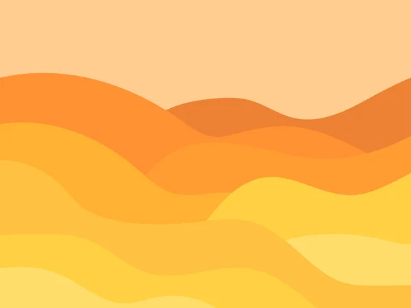 Paysage Désertique Avec Dunes Dans Style Minimaliste Vue Sur Désert — Image vectorielle