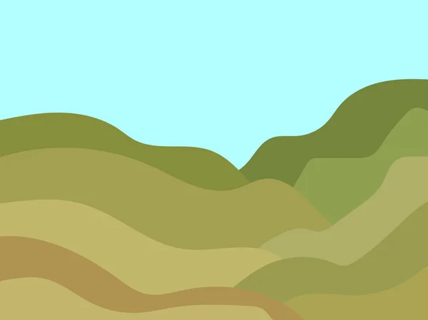 Зелені Поля Мінімалістичному Стилі Хвилястий Пейзаж Луків Рівнин Типографічний Декор — стоковий вектор