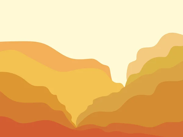 Ландшафт Каньона Минималистском Стиле Песчаные Горы Холмы Каньоны Плоской Конструкции — стоковый вектор