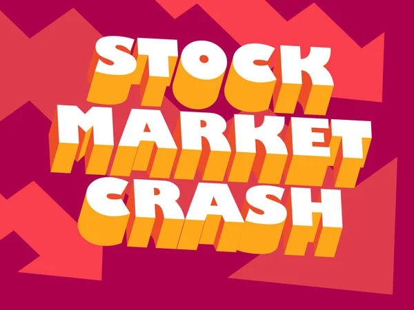 Banner Queda Mercado Ações Com Texto Setas Para Baixo Colapso — Vetor de Stock