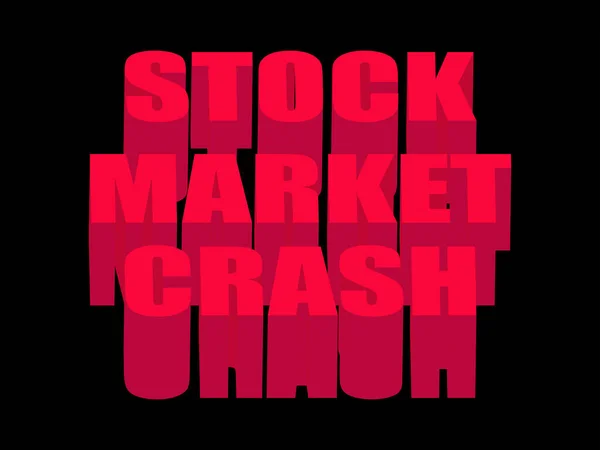 Aktiemarknaden Krasch Banner Med Röd Färg Text Svart Bakgrund Bankens — Stock vektor