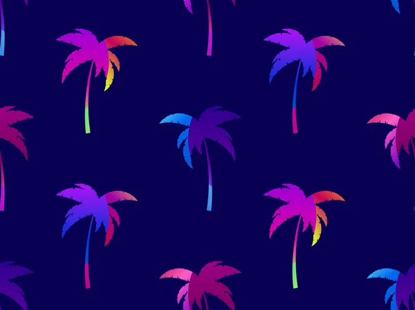 Colorful Palm Trees Seamless Pattern Summer Time Wallpaper Tropical Pattern — Stock Vector