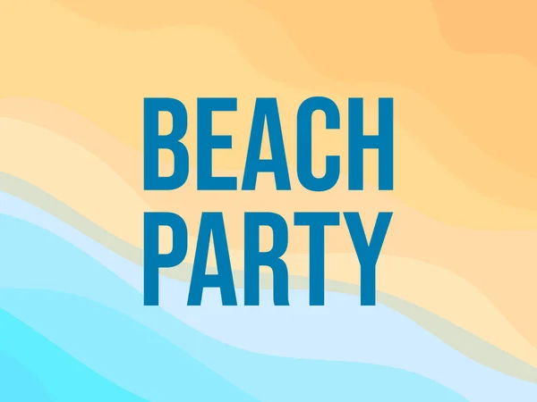 Strandparty Plakat Mit Text Auf Meeresküste Hintergrund Küstenblick Von Oben — Stockvektor