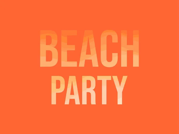 Beach Party Text Sand Color Gradient Banner Text Summer Beach — Stock Vector
