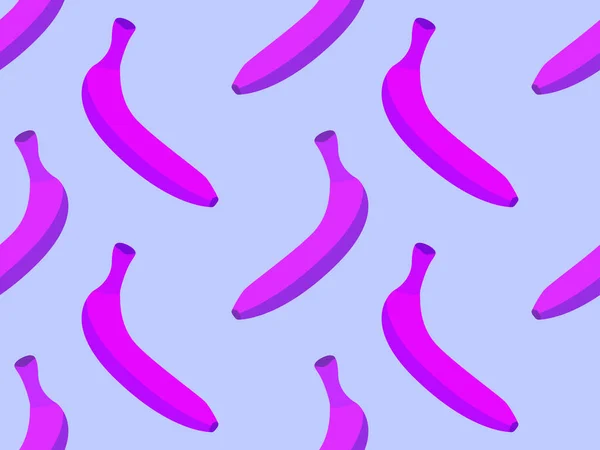 Padrão Sem Costura Com Bananas Roxas Fundo Lilás Bananas Doces —  Vetores de Stock